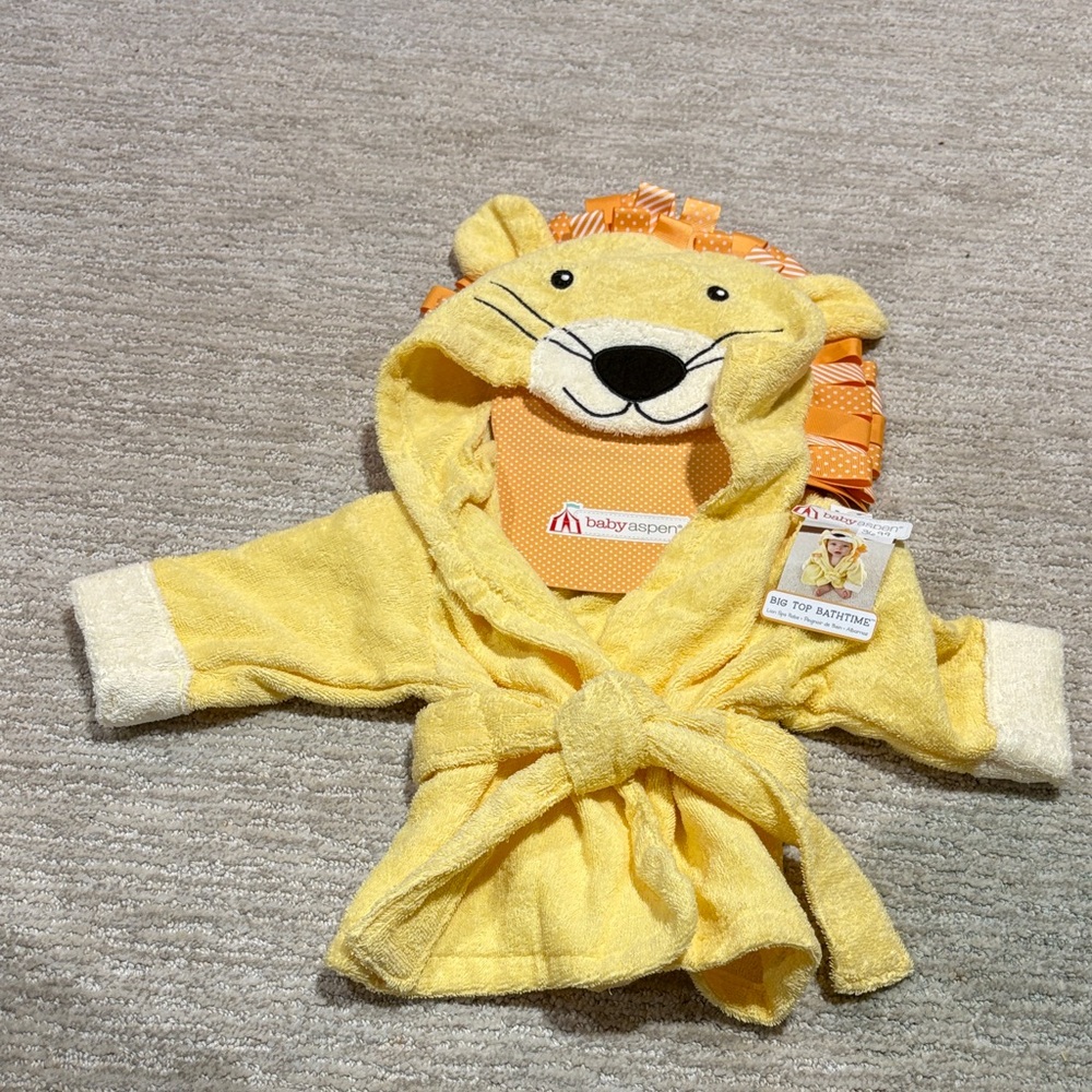 Baby Aspen Sunny Lion Hooded Bathrobe
